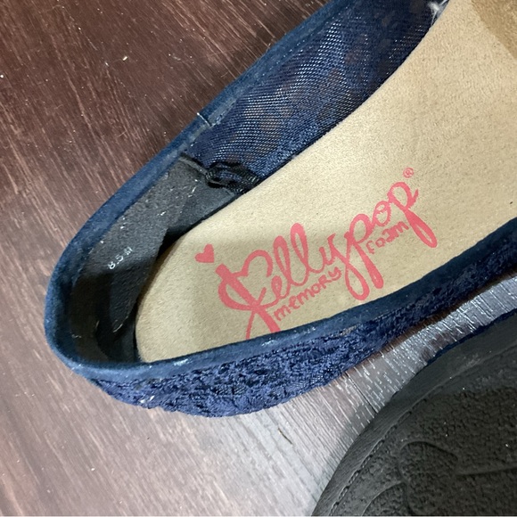 Blue Lace Jellypop Blue Flats Sparkle Denim Loafers-Casual Comfortable Flats - Picture 4 of 6